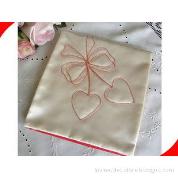 Unique Ladies Embroidery Grey Satin Personalized Handkerchi